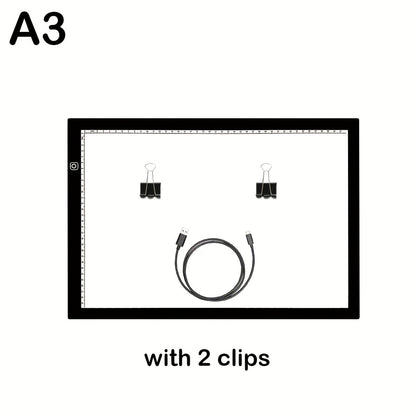 LED Light Pad A2 A3 A4 Adjustable Brightness Dual Light Strip Tracing Board Diamond Painting Sketching Drawing Art Light Box