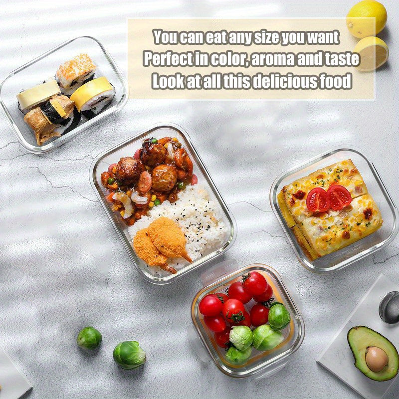 Glass Food Storage Containers Set of 8 with Lids – Borosilicate Leak-Proof Meal Prep Containers, Oven Microwave Dishwasher Safe, Stackable Kitchen Storage for Leftovers & Lunch