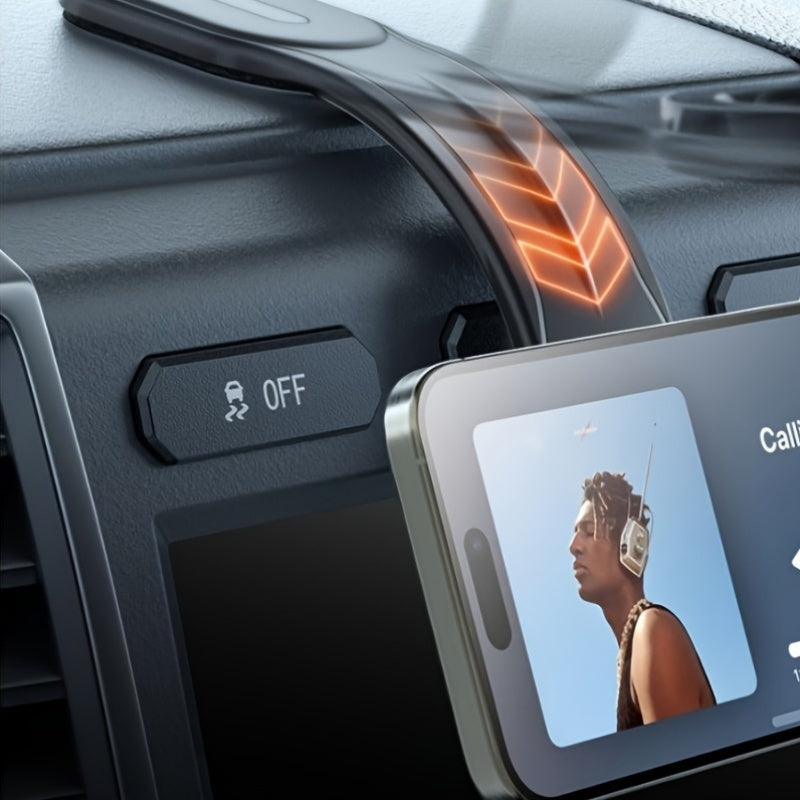 Magnetic Car Phone Mount with Bendable Aluminum Arm – Detachable Dashboard Mount for Most Car Models | Road Trip Essential