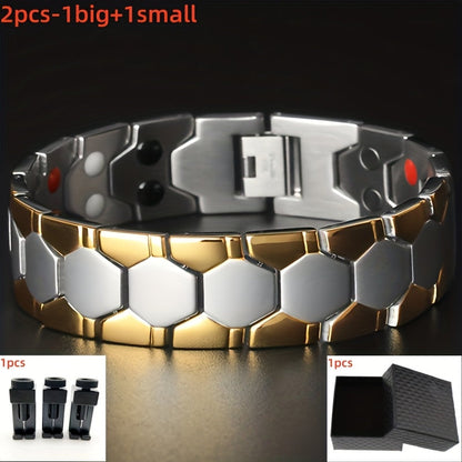 Men's Titanium Steel Spherical Magnetic Bracelet – Stylish Minimalist Wristband for Men, Perfect Father's Day Gift in Black Silver Gold
