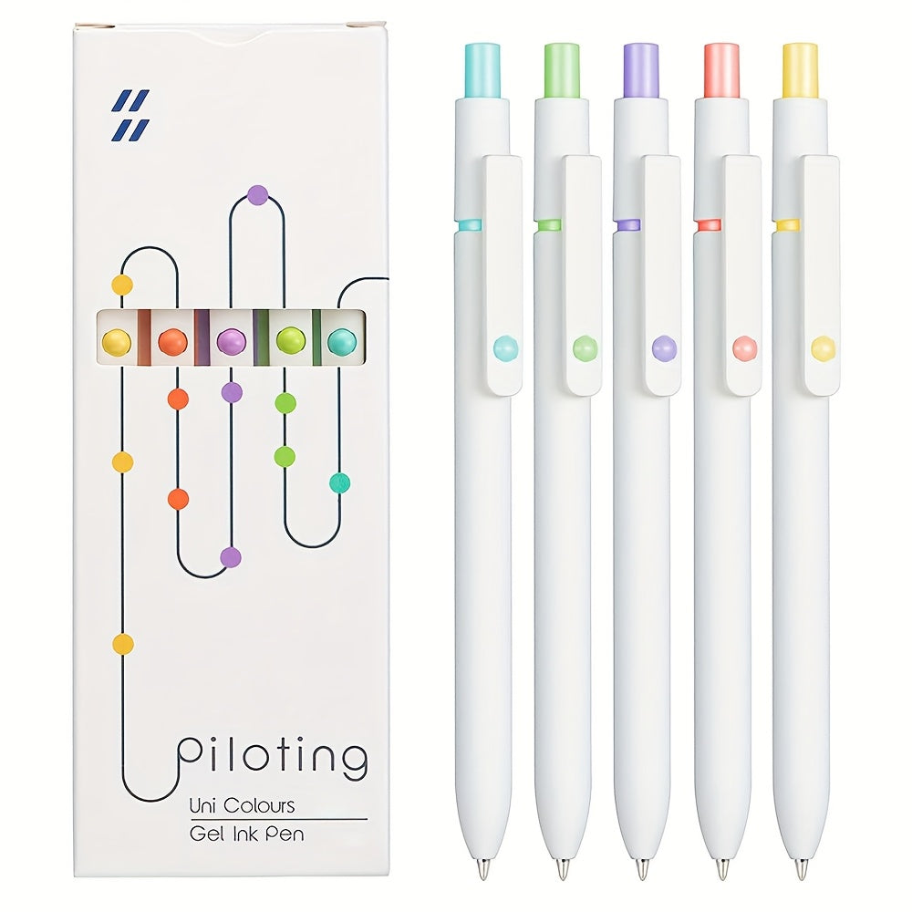 Retractable Gel Pens 0.5mm Fine Point Black Ink – Aurora Gradient & Macaron Colors, Quick Dry Smooth Writing Pens for Office, School, Journaling & Gifts, Back to School Stationery