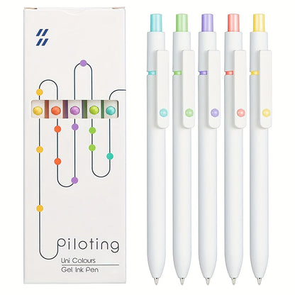 Retractable Gel Pens 0.5mm Fine Point Black Ink – Aurora Gradient & Macaron Colors, Quick Dry Smooth Writing Pens for Office, School, Journaling & Gifts, Back to School Stationery