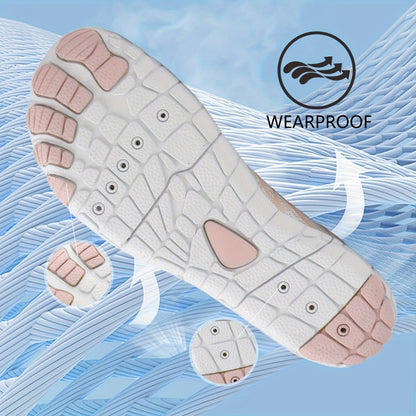 Barefoot Hiking Shoes for Women Wide Toe Box Non-Slip Trail Running Sneakers – Healthy Minimalist Footwear, Sizes US 6-11, White Black Pink