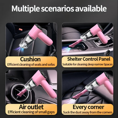 12V Handheld Car Vacuum Cleaner, Powerful Wired Portable Car Vacuum for Pet Hair & Dust Removal, Silent Motor, Accessories Kit Included, Compact Design for Car Interior Cleaning – Pink