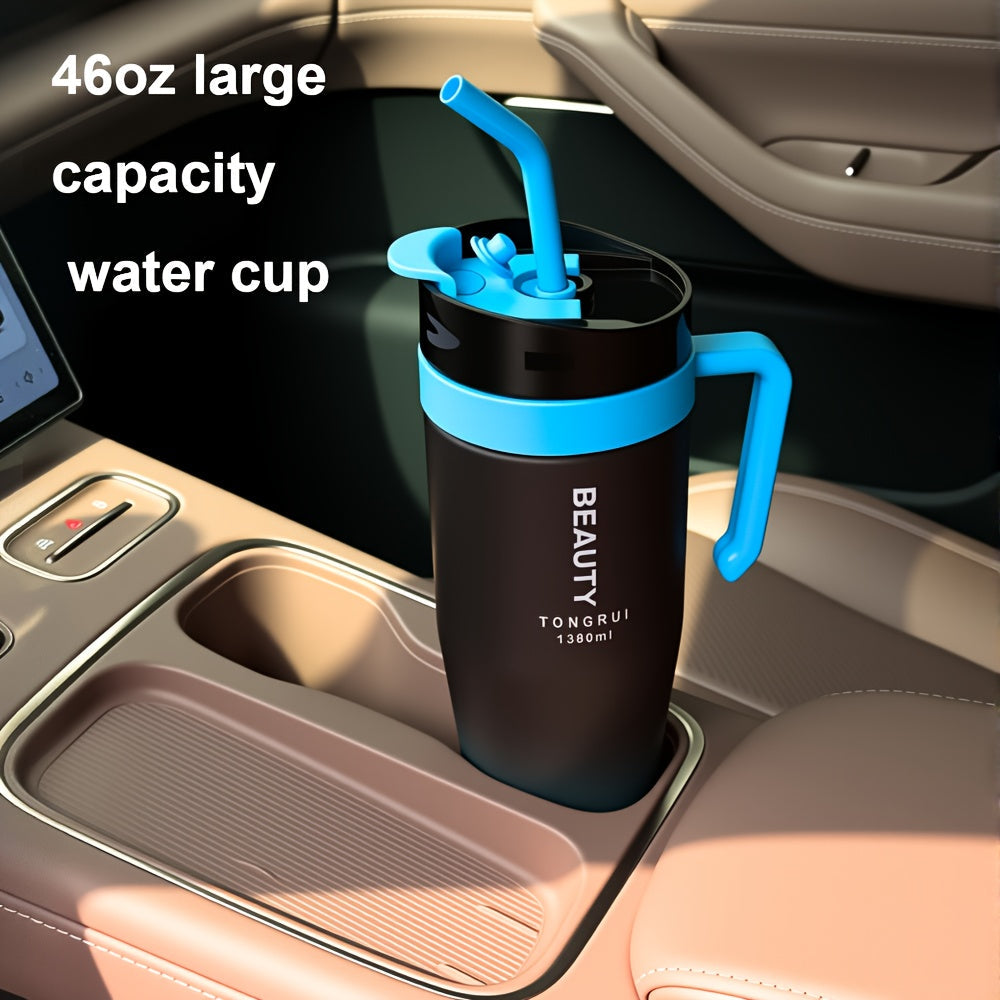 BPA-Free Gradient Water Bottles 5-Piece Set with Straw & Spill-Proof Lid - 46oz 27oz 9oz Leak-Proof Sports Bottles for Gym Travel Outdoor