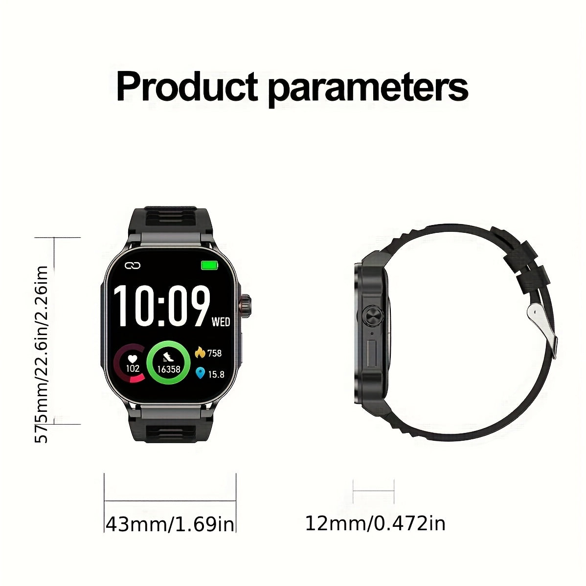 Smartwatch 2.1" HD Full Screen Display Bluetooth 5.3 with AI Voice Command, 400mAh Battery, Wireless Calls & SMS Alerts, 123+ Sports Modes, Music Playback & Social Sharing – Fashion Smart Watch for Men & Women