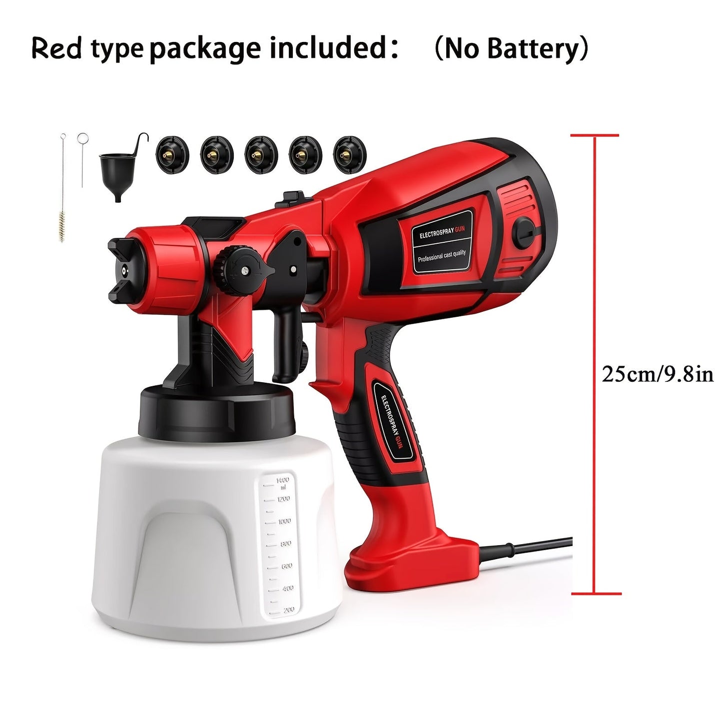 HVLP Electric Paint Sprayer Gun – Airless Spray Gun with 3 Patterns, 27oz Container, Easy Clean for House, Furniture, Cabinets, Fence, Walls, Cars & DIY Projects