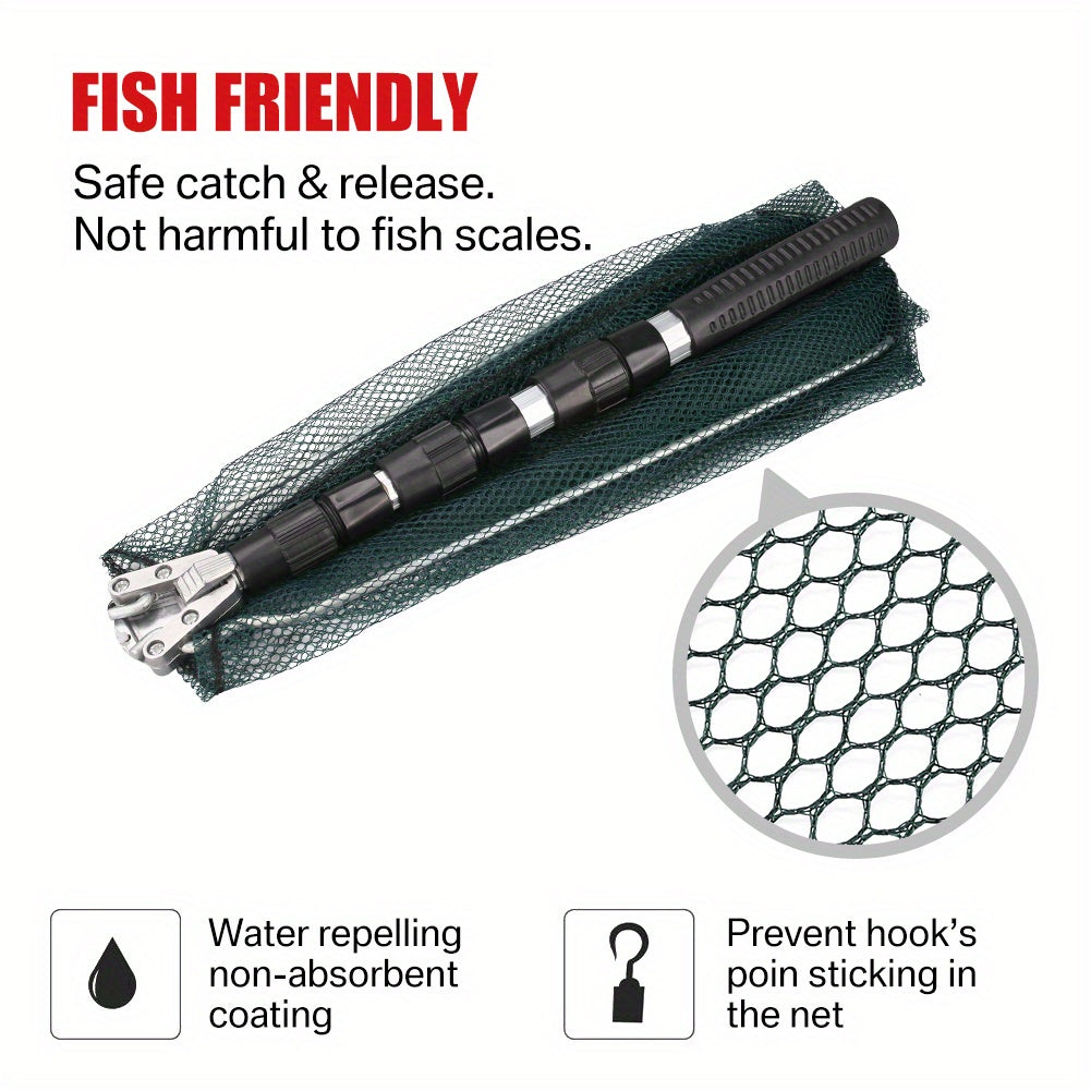 Foldable Telescoping Fishing Landing Net with Aluminum Alloy Frame – Extendable Handle 21.7–75 Inch for Bass, Trout & Fly Fishing, Professional Portable Collapsible Fish Net