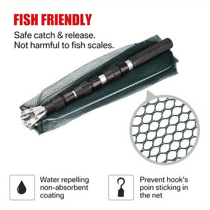 Foldable Telescoping Fishing Landing Net with Aluminum Alloy Frame – Extendable Handle 21.7–75 Inch for Bass, Trout & Fly Fishing, Professional Portable Collapsible Fish Net