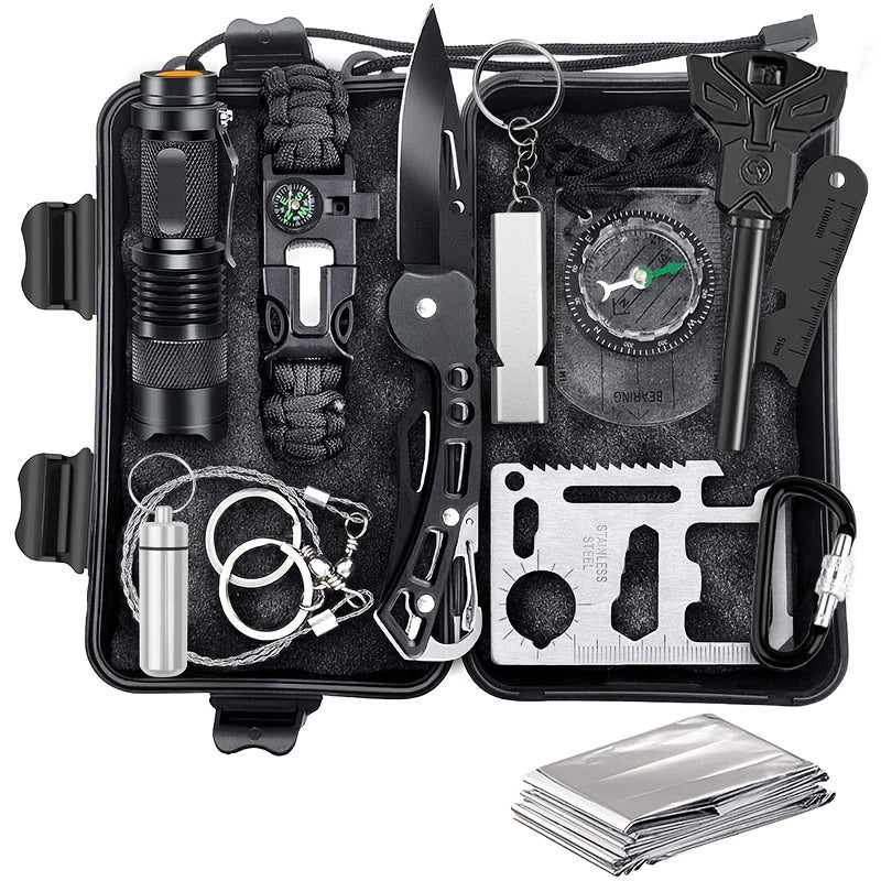 Professional Survival Gear Kit 14, 152 or 258 Piece – Outdoor Emergency Survival Equipment with Fire Starter, Compass & Multitool for Camping, Hiking & Adventure, Best Gift for Men & Women