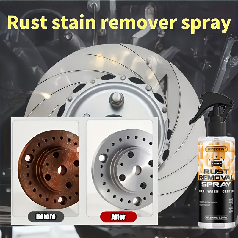 Rust Remover Spray for Metal – Fast-Acting Formula for Chrome, Iron, Alloy & Steel Surfaces, No Residue, Safe for Plastic & Rubber, Automotive & Household Rust Removal, 3.38oz