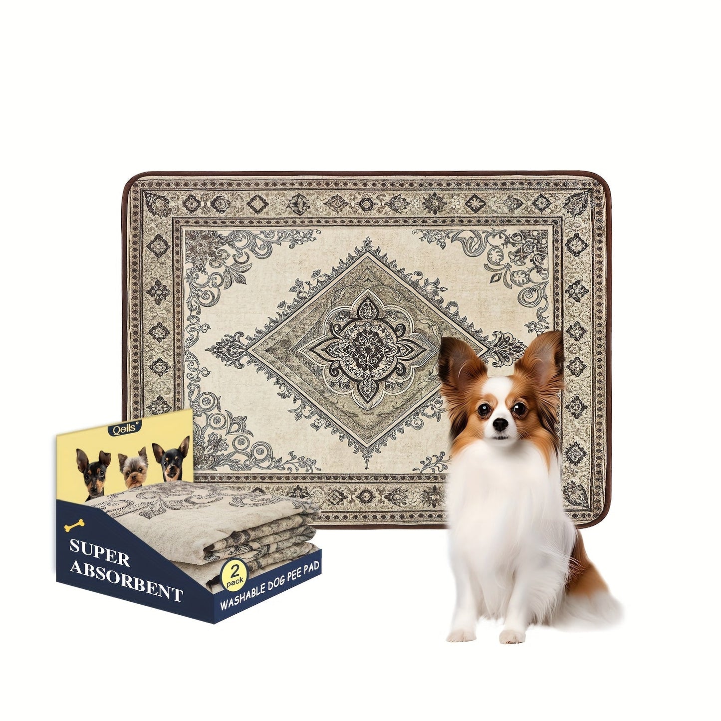 Washable Dog Pee Pads Reusable Puppy Training Pads Super Absorbent Heavy Duty Leakproof Non-Slip Pet Pads for Floor Crate Couch Whelping Multiple Sizes & Patterns Machine Washable