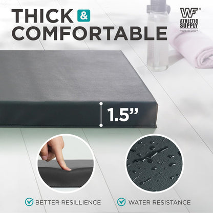Tri Fold Folding Exercise Mat 1.5" Thick with Carrying Handles - High Density Foam Foldable Gym Mat for Gymnastics, Yoga, MMA, Core Workouts & Stretching, 72" x 24", Easy Storage & Portable