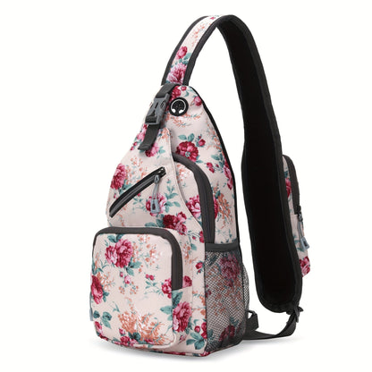 Large Capacity Crossbody Shoulder Bag for Men & Women – Multi-Purpose Embroidered Sports Style Travel Bag with Secure Zipper, Hands-Free Daily Commute & Outdoor Use, Multiple Colors