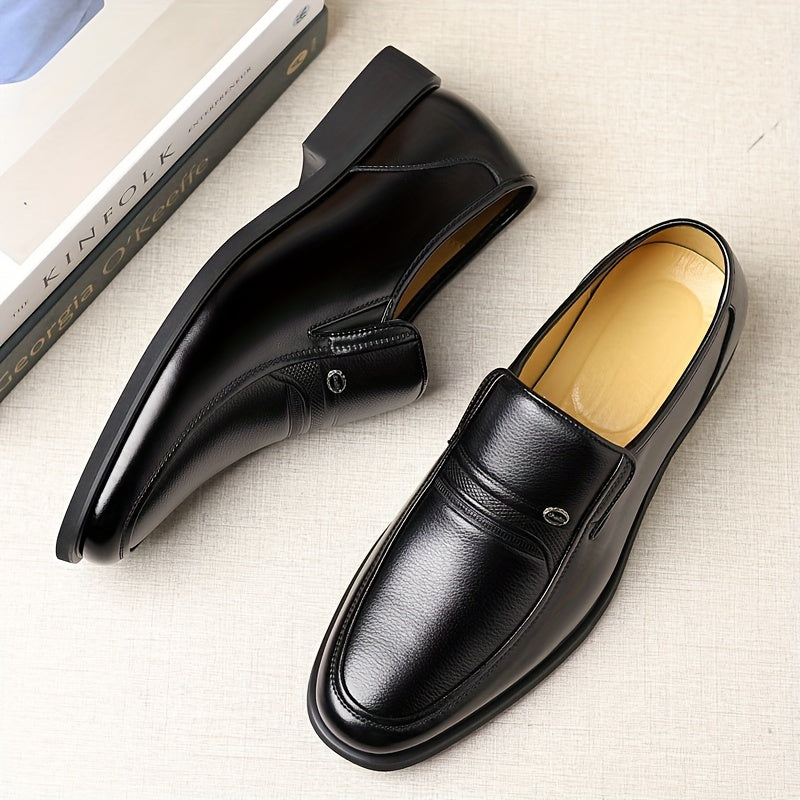 Men's Oxford Dress Shoes Formal Slip-On Business Loafers High Quality Fashion Leather Look Footwear for Men Extra Large Sizes US 7-13 Black