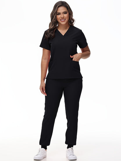 Unisex Medical Scrubs Set – Breathable Quick-Dry V-Neck Top & Drawstring Jogger Pants, Nursing Uniform for Women & Men, 7 Colors, Sizes S-XXL, Ideal for Hospitals, Dental Clinics & Veterinary Work