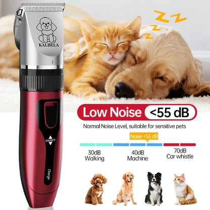 Rechargeable Cordless Pet Grooming Clippers with LED Display - Professional Wireless Dog Hair Trimmer, Detachable Blades, 4 Comb Guides, Low Noise 36V USB Charging, for Dogs Cats Small Animals