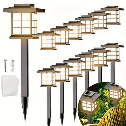 Solar Outdoor Garden Lights 6/12/24 Pack IP44 Waterproof | Warm White Colorful LED Landscape Pathway Lights for Yard Courtyard Patio Holiday Decoration – Auto On/Off