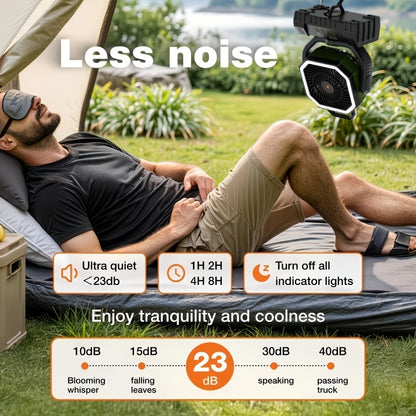 Battery Powered Camping Fan 20000mAh 59H Runtime – Rechargeable Portable Oscillating Fan with Remote, 4 Speeds, LED Light & Hook for Tent Outdoor Patio Garage Hurricane Power Outage