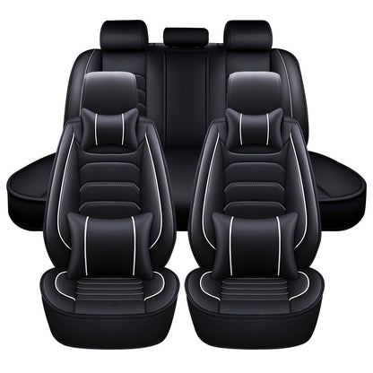 Faux Leather Car Seat Covers 5-Seat Full Set – Waterproof 360° All-Weather Protection, Soft Foam Padding, Non-Slip Grip, Universal Fit for Cars Trucks Sedans SUVs, 6 Colors Available