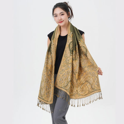 Phoenix Tail Paisley Pashmina Scarf – Thick Warm Wrap Shawl for Women, Luxurious Soft Fabric in 17 Vibrant Colors, Versatile for Formal Events, Everyday Wear & Gifting