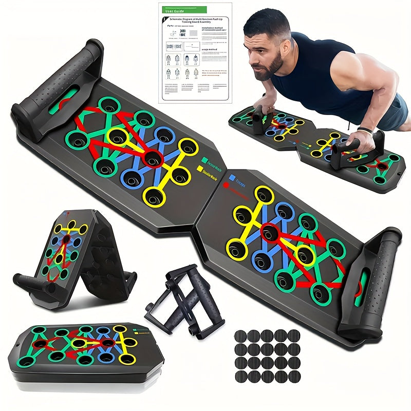 Adjustable Push Up Board – Multifunctional Home Gym Equipment for Chest, Triceps, Shoulders & Core Strength Training, Lightweight Durable Frame, Multiple Color-Coded Positions, Suitable for All Fitness Levels