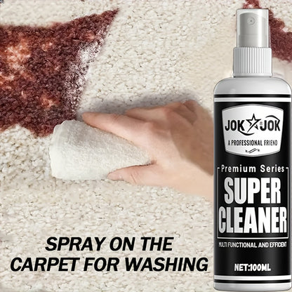 Fabric & Carpet Stain Remover Spray 3.38oz – No-Rinse Fast-Acting Upholstery Cleaner & Deodorizer for Sofas, Curtains, Bedding, Rugs & Car Interiors, Includes Towel