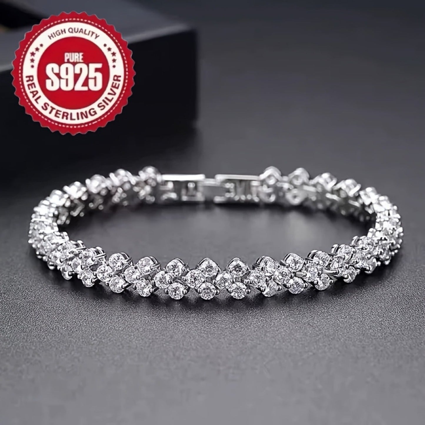2PCS S925 Sterling Silver Bracelet Set for Women – CZ Tennis Bracelet & Retro Multi-Element Charm Bracelet, Classic Luxury Style, Sparkling Zirconia Mosaic, Perfect Daily Wear & Gift Set