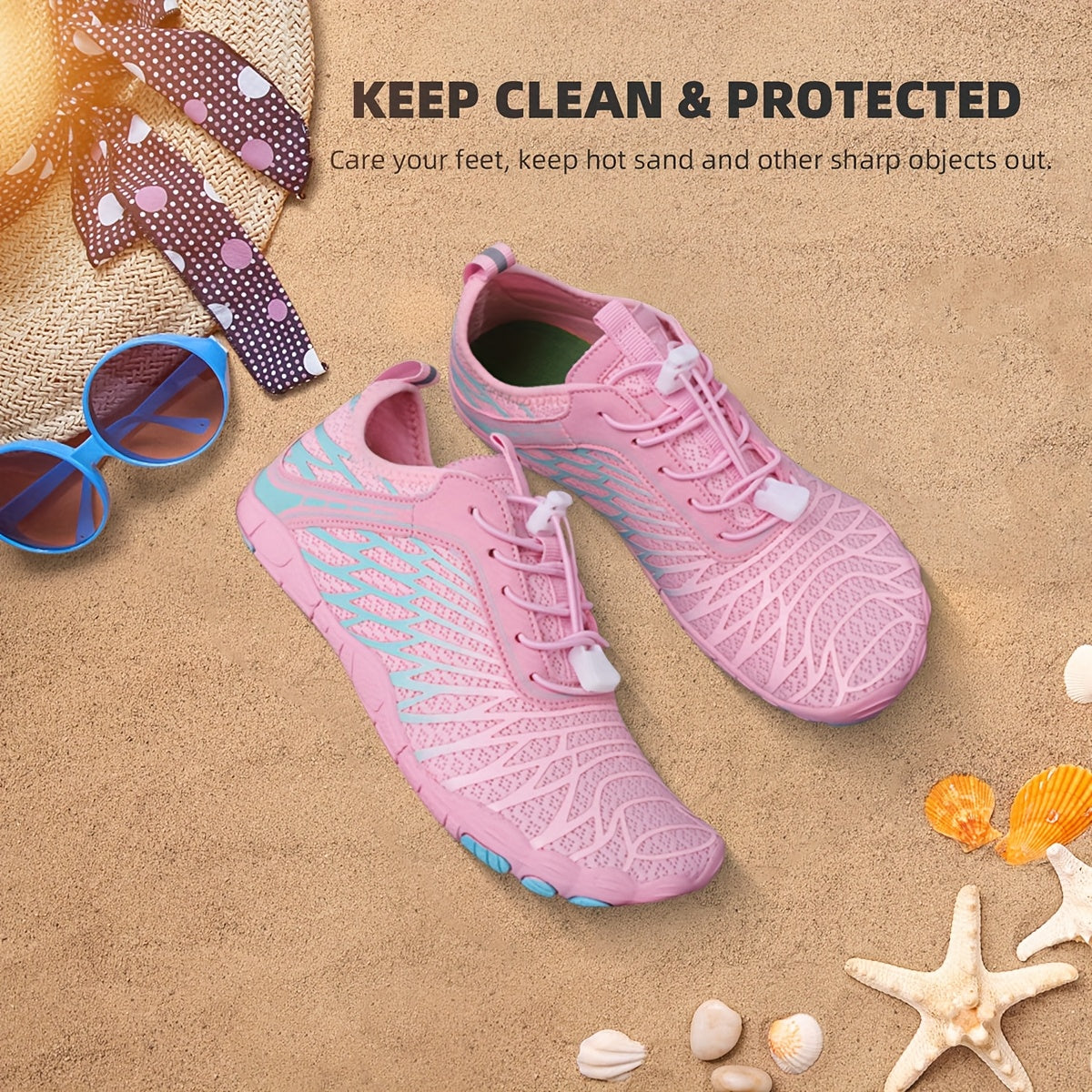 Barefoot Shoes for Women Wide Toe Box Minimalist Athletic Walking Shoes, Non-Slip Breathable Lightweight Water Shoes for Beach, Pool, Swim & Hiking - Unisex Black Pink White US 6-11