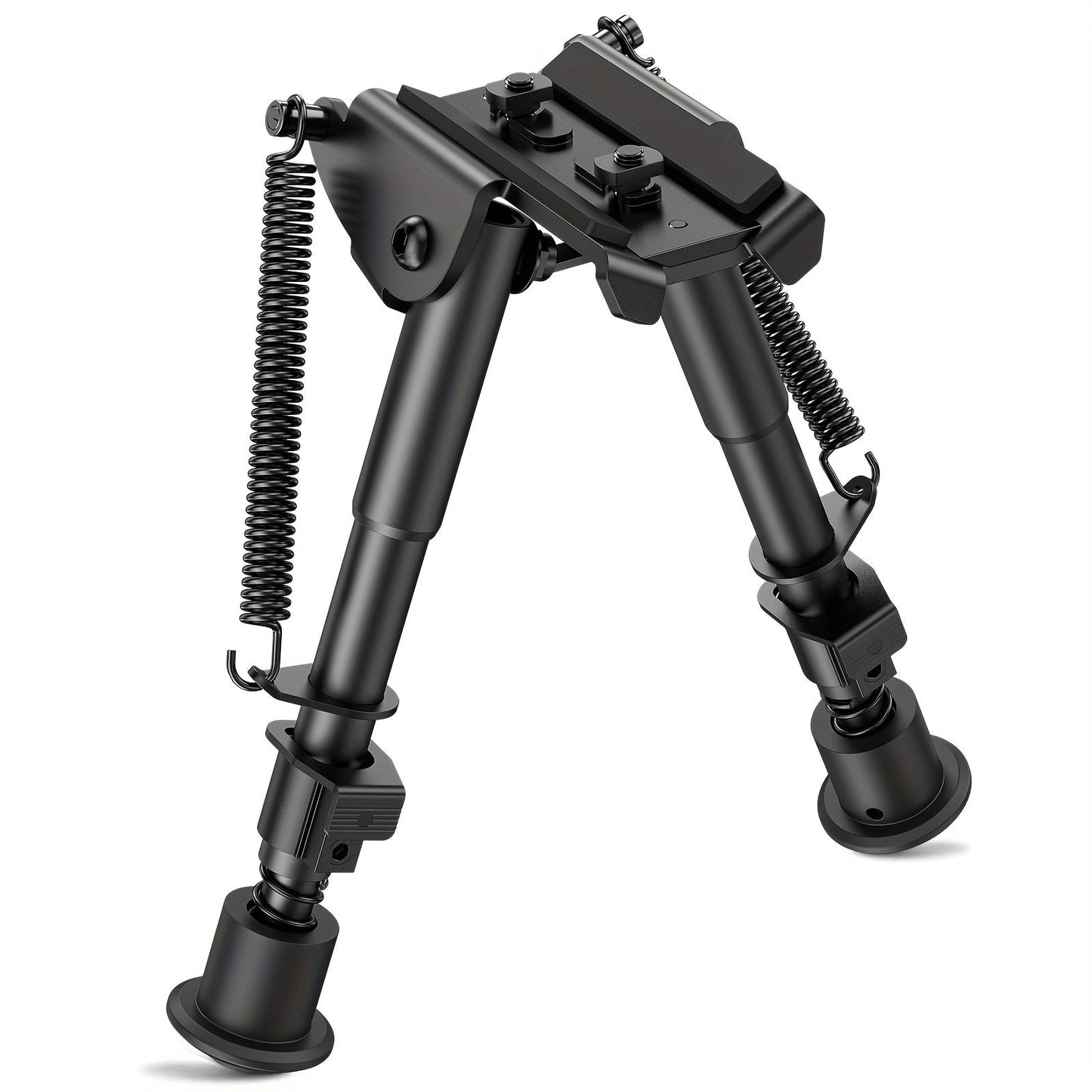Adjustable Rifle Bipod 6-9 Inch 5 Height Settings Quick Release Adapter Foldable Retractable Lightweight Aluminum Alloy M-LOK Mount Rubber Feet for Hunting Shooting Outdoor Sports