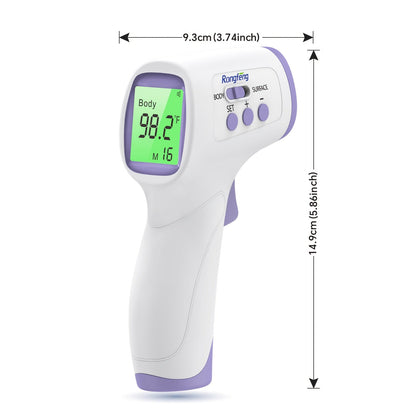 No-Touch Forehead Thermometer for Adults & Kids – Digital Infrared Thermometer with Fever Alarm, 3-Color Backlit Display, 28 Memory Recall, Fast & Accurate Results for All Ages