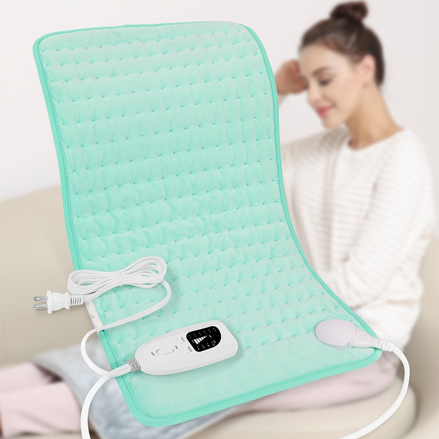 Extra Large Heating Pad 24"x12" for Back Neck Shoulders – 6 Heat Settings Auto Shut-Off Wet Dry Washable Flannel Electric Heating Pad Gift
