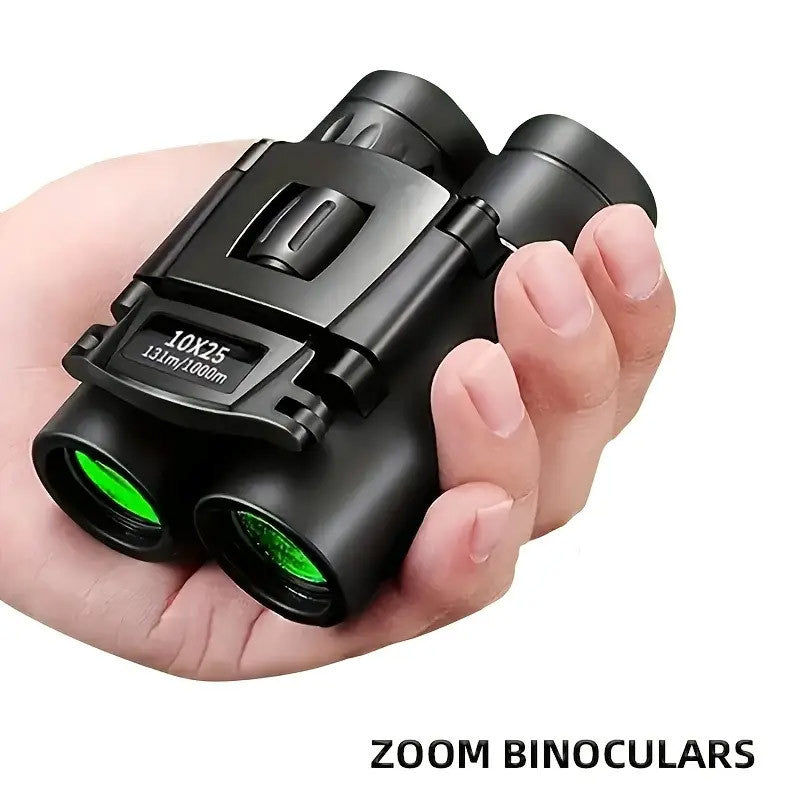 10x25 Mini Pocket Binoculars with Smartphone Adapter – High Power Compact Lightweight Telescope for Bird Watching, Hunting, Hiking, Concerts, Travel, Sports – Small Portable Binoculars for Adults & Kids