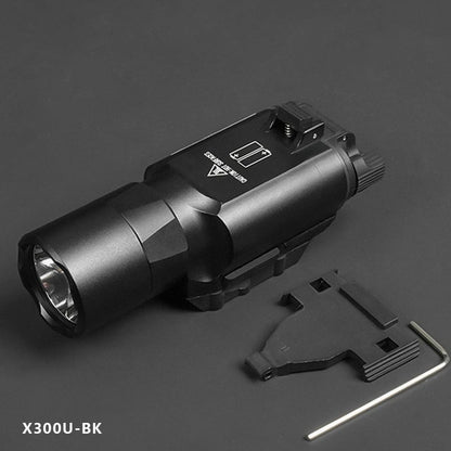 Tactical Flashlight 500 Lumens LED Rail Mount Light – X300U & X300 Weapon Light for Hunting, Scout & Outdoor Use, Fits 20mm Picatinny Rail, High Power White Light, BK & DE Finish
