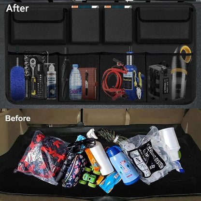 Car Trunk Organizer with 8 Pockets – Large Capacity Waterproof Backseat Hanging Storage Bag for SUV, Truck & MPV, Car Interior Organizer for Men & Women