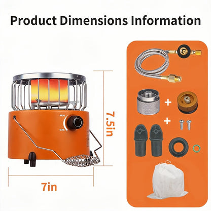 9000 BTU Propane Heater Stove 2-in-1 Portable Camping Gas Stove Indoor Outdoor Adjustable Flame Stainless Steel Burner Emergency Preparedness Cooking Heating Combo