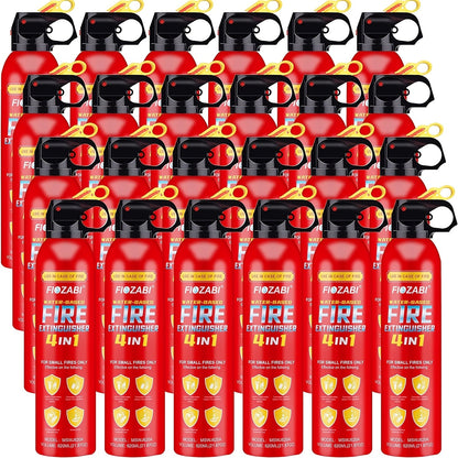 Portable Fire Extinguisher Spray 4-in-1 Water-Based with Bracket for Home Car Kitchen Garage – 0.5-A:21-B:C:5K Rated – 1, 8, or 24 Bottle Pack for Family & Vehicle Safety
