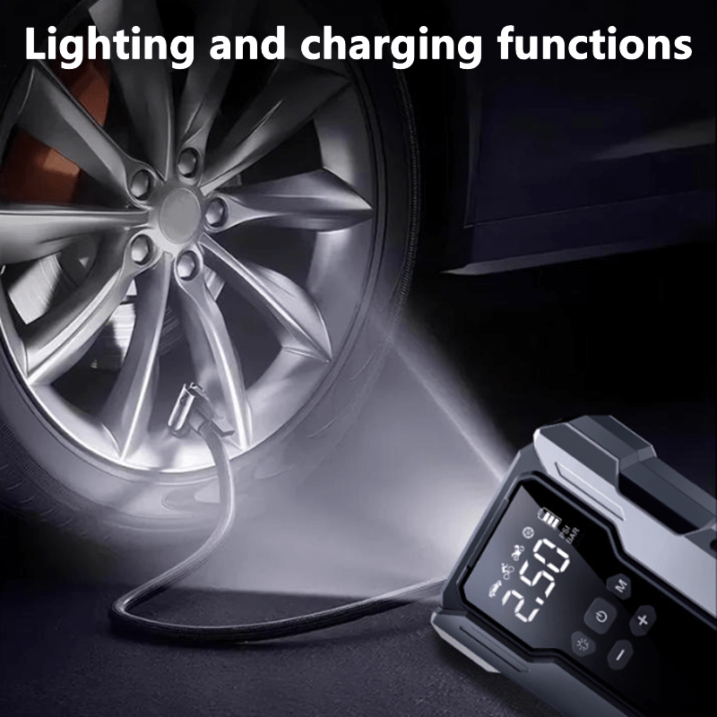 7-in-1 Portable Car Jump Starter 10000mAh – Multi-Functional Emergency Battery Booster with LED Emergency Light for Gas (2.64 Gal) & Diesel (2.38 Gal) Engines, Car Emergency Tool Kit