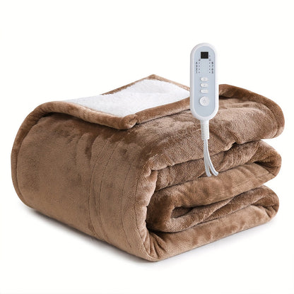 Electric Heated Blanket Flannel Extra Large with 8 Temperature Levels 10-Hour Auto-Off PTC+NTC Overheat Protection Machine Washable – Throw Twin Full Queen King Sizes
