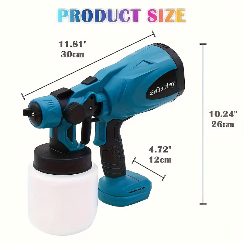 HVLP Electric Paint Sprayer Gun – Airless Spray Gun with 3 Patterns, 27oz Container, Easy Clean for House, Furniture, Cabinets, Fence, Walls, Cars & DIY Projects