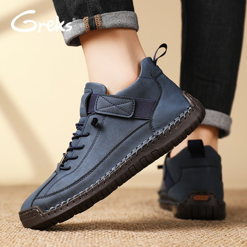 Men's Slip-On Ankle Boots Lightweight Mid-Top Loafers Cushioned Sole Non-Slip for Walking Driving Casual Office Semi-Formal Spring Fall EU 34.5-48