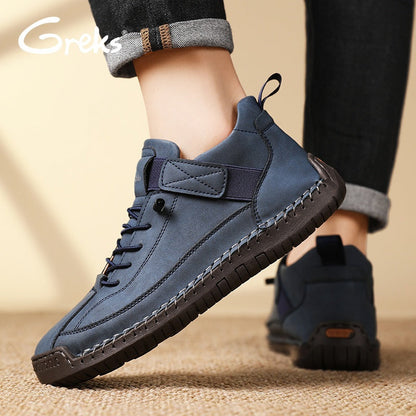Men's Slip-On Ankle Boots Lightweight Mid-Top Loafers Cushioned Sole Non-Slip for Walking Driving Casual Office Semi-Formal Spring Fall EU 34.5-48