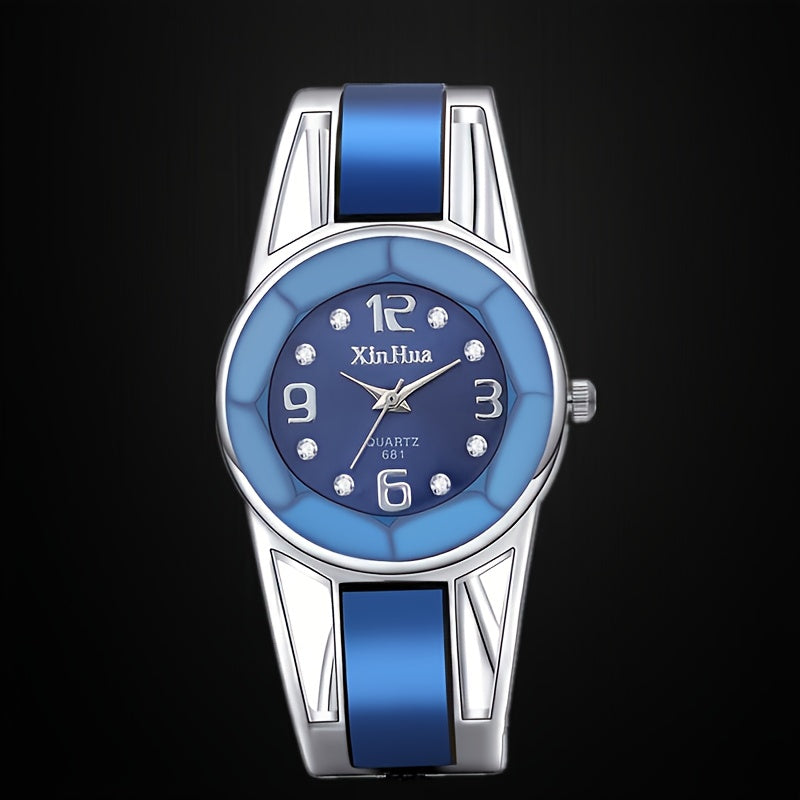 Women's Quartz Bracelet Watch Stainless Steel Band Analog Round Dial Elegant Ladies Wrist Watch 4 Colors