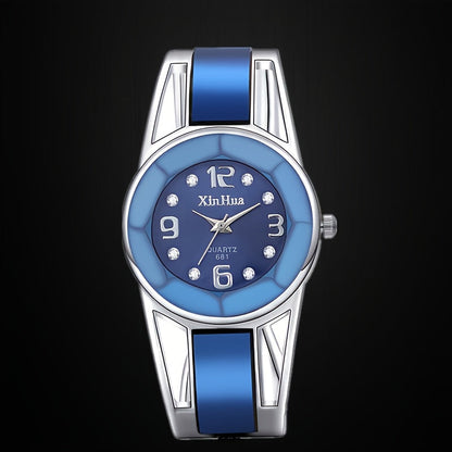 Women's Quartz Bracelet Watch Stainless Steel Band Analog Round Dial Elegant Ladies Wrist Watch 4 Colors