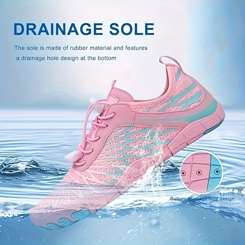 Barefoot Shoes for Women Wide Toe Box Minimalist Athletic Walking Shoes, Non-Slip Breathable Lightweight Water Shoes for Beach, Pool, Swim & Hiking - Unisex Black Pink White US 6-11