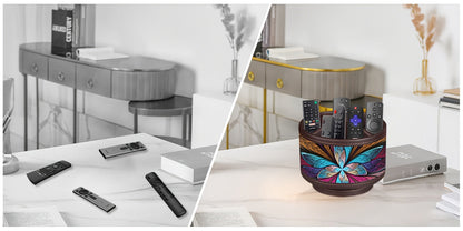 360° Swivel Pen Holder with 4 Compartments – PU Leather Rotating Desk Organizer for Office Supplies, Art Supplies, Remote Controls, Glasses & Accessories, Stylish Pencil Case Storage Box