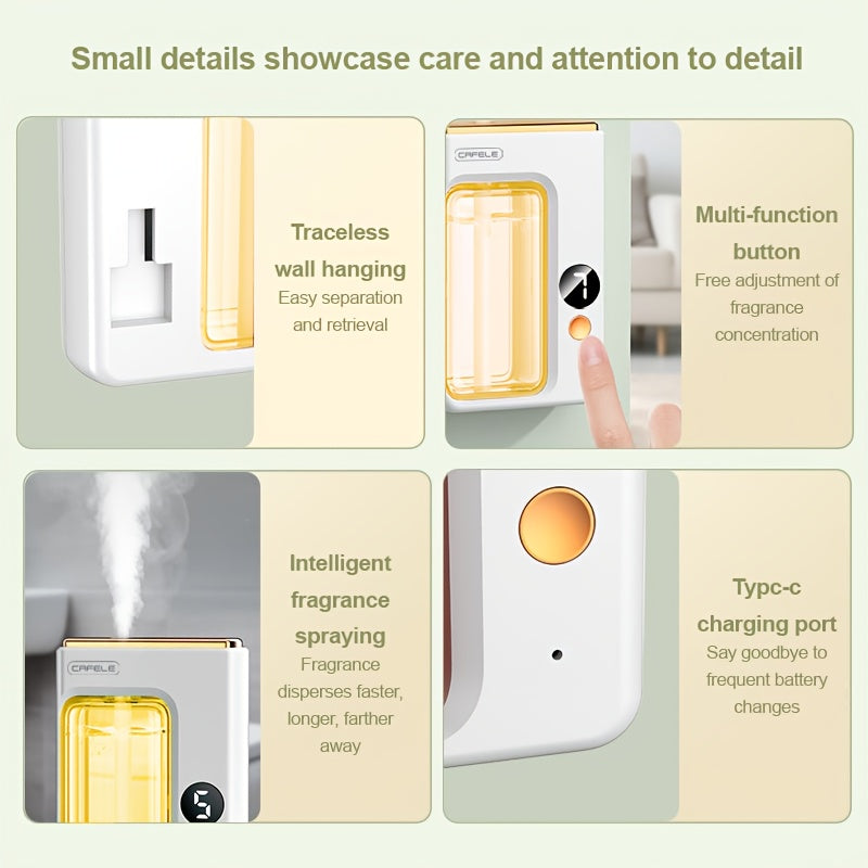 Aroma Diffuser with Essential Oils Set Large Capacity 7-Level Mist USB Powered Auto Shut-Off Bedroom Humidifier Home Aromatherapy Diffuser with Encounter Shangri-La Gardenia Hilton Ocean Scents