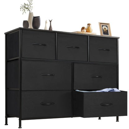 Drawer Cabinet with Metal Frame & Hardwood Top – Home Office Storage Organizer, 2 to 10 Drawers, Assembly Required – White, Grey, Black, Rustic Brown – Bedroom, Living Room & Office Filing Cabinet