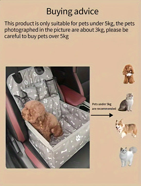 Car Dog Seat Mat Front Passenger Seat Scratch Dirt Resistant Polyester Pet Travel Seat Cover Protector All Dog Sizes Grey Black Pink White Car Interior Protection