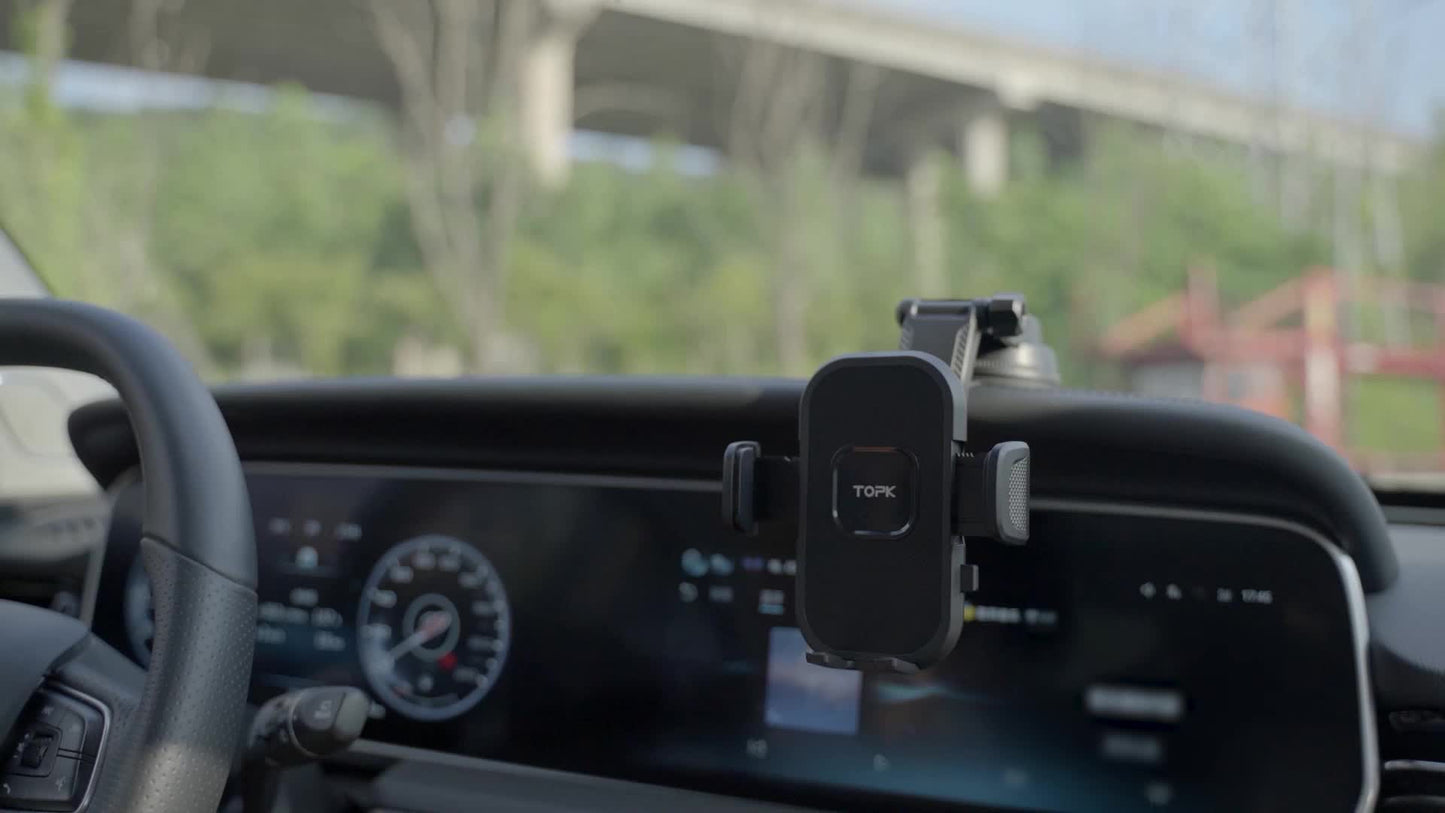 Universal Car Phone Holder Dashboard Mount - Adjustable Cell Phone Car Mount for iPhone, Samsung & All Android Smartphones, Stable Dash Mount with Flexible Viewing Angles, Easy One-Hand Operation